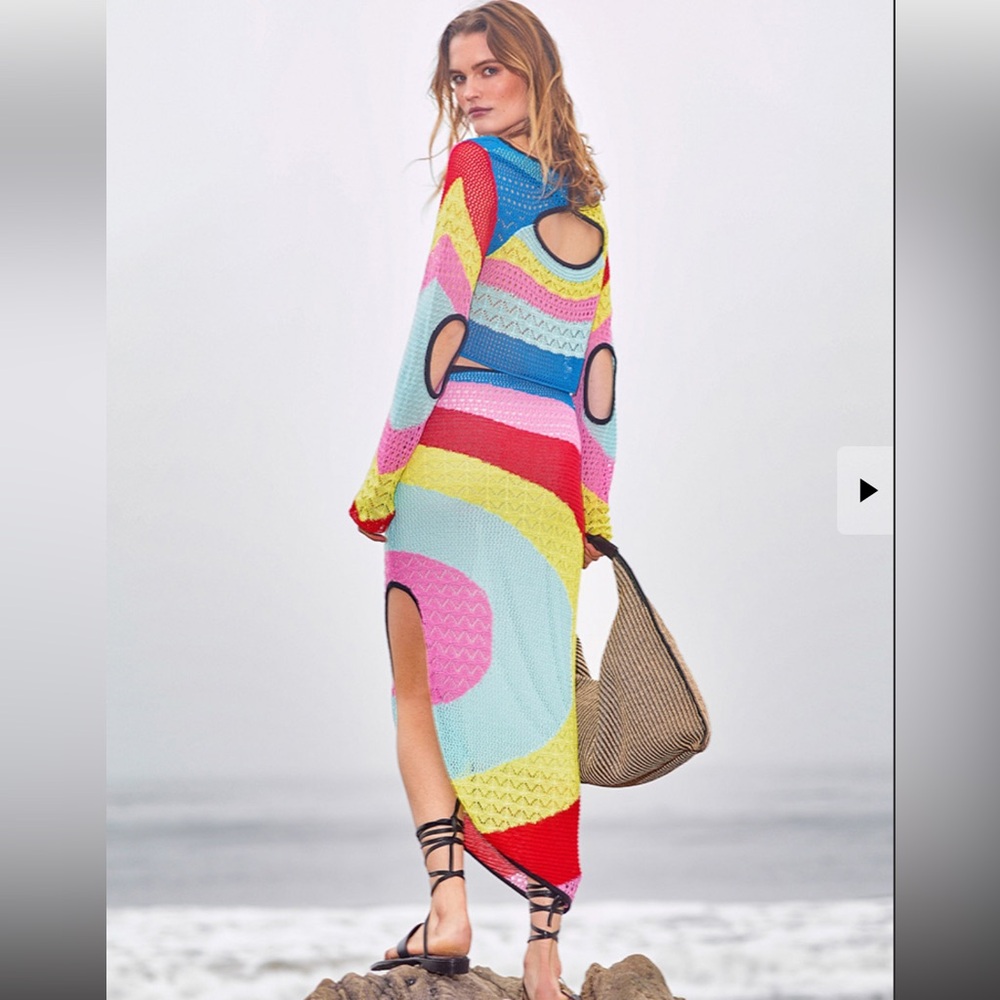 STAUD Colorful Knit Top and Skirt - size S